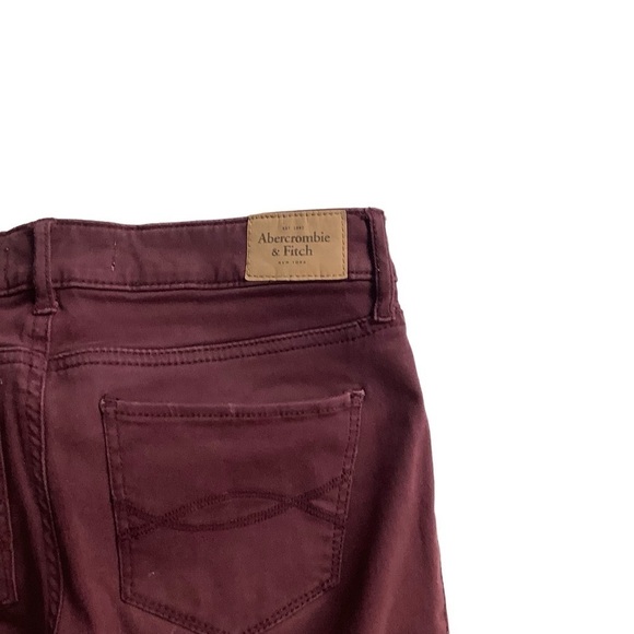 Abercrombie and Fitch Crimson Red Burgundy Skinny Ankle Jeans Size 2 Y2K 26 - Picture 7 of 9